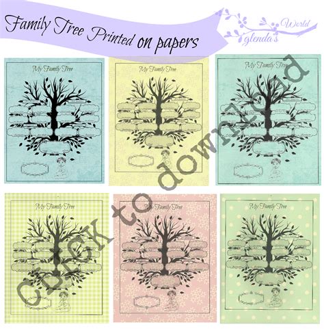 Family Tree printed on Baby Ppaers | Family tree print, Family tree art, Family tree chart
