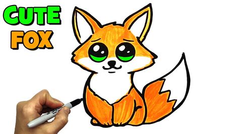 How To Draw A Cute Fox In Kawaii Style Very Easy Drawing And Coloring