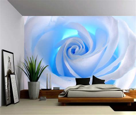 Blue Rose Large Wall Mural Self Adhesive Vinyl Wallpaper