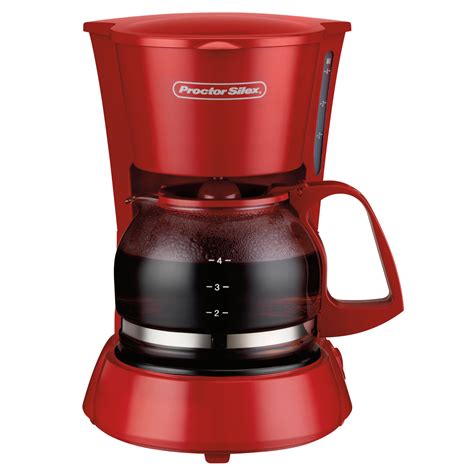 4 Cup Coffee Maker Red Model 48133 Proctor Silex