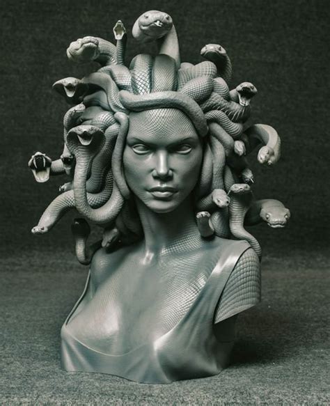 Bust Of Medusa Poster Abstract Poster Gift For Friends Etsy