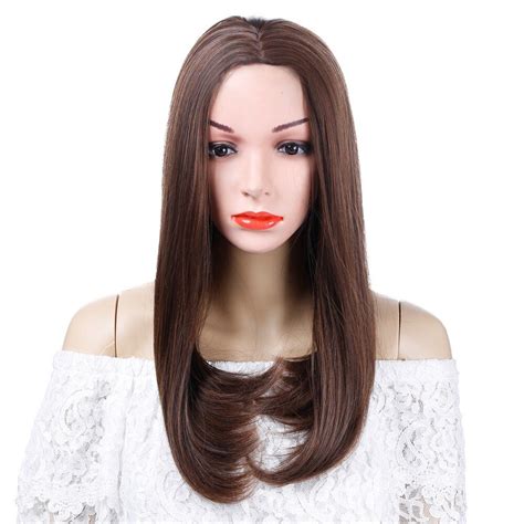 Brown Wig Synthetic Long Straight Wigs Heat Resistant