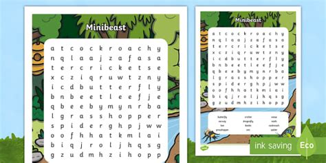 Minibeast Wordsearch Linsegnante Ha Fatto Twinkl