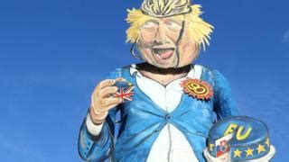 Image captionboris johnson is seen eating a slice of eu cake and wearing his signature cycling helmet. Boris Johnson effigy chosen as Guy by bonfire society ...