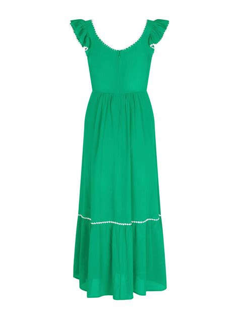 Womens Mint Velvet Green Crochet Boho Maxi Dress Fenwick