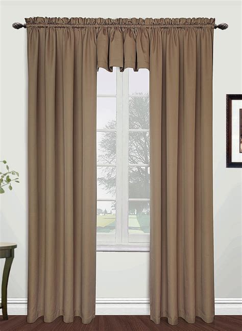 This taupe, beige and ivory three piece kitchen window curtain set is a great addition for your kitchen, bathroom, basement or any window in your home. Metro Rod Pocket Panel - Taupe - United - Draperies