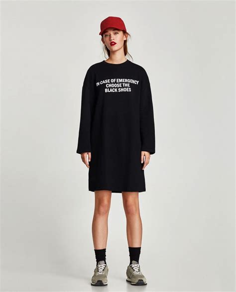 Zara Sweat Dress With Slogan Dresscodes