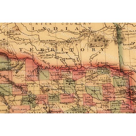 Buy Giant 1866 Texas Old West Map Antique Restoration Hardware Style