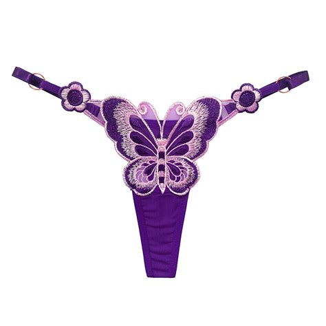 Sexy Women Lingerie Butterfly Embroidery Thongs Underwear Panties G String Thong Ebay