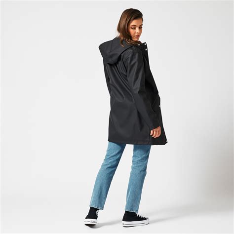 Women Long Raincoat Made Of Recycled Polyester Lined Black Buy Online