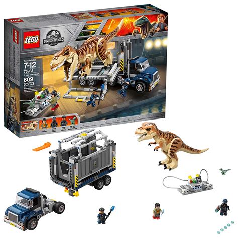 Lego Jurassic World T Rex Transport Dinosaur Play Set With Toy Truck
