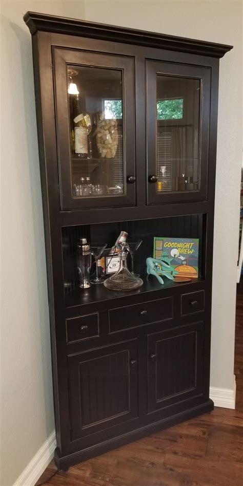 Bid on liquor cabinet for sale in auction. Black Corner Liquor Cabinet or China Cabinet for Sale in ...