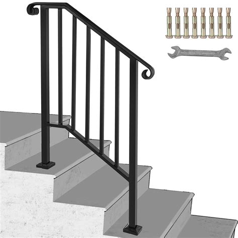 How to install the vinyl premium stair rail kit. VEVOR Handrail Picket #2 Fits 2 or 3 Steps Outdoor Stair ...