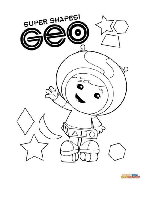 On the net printable coloring book when can be all of a sudden furnished at the reception desk. kleurplaat Team Umizoomi - Geo | Kleurplaten, Decoratie