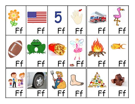 Letter F Themed Flashcards Letters And Sounds Phonics Hot Sex Picture