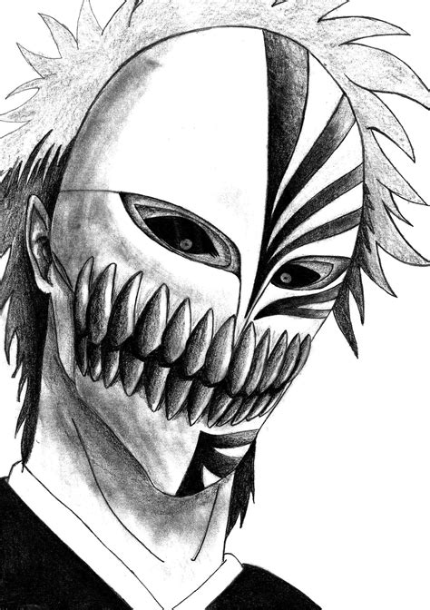Bleach Kurosaki Ichigo Hollow Maskshinigami Ichigo Hollow Mask Esboço De Anime Anime