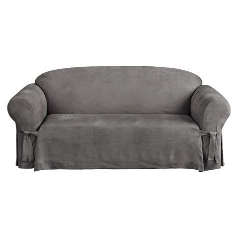 Soft Suede Sofa Slipcover Gray - Sure Fit | Slipcovered sofa, Slip covers couch, Sure fit