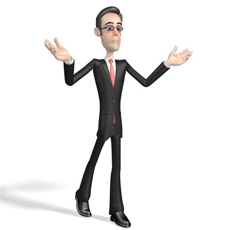 Cartoon Businessman Character Rigged 3d Model