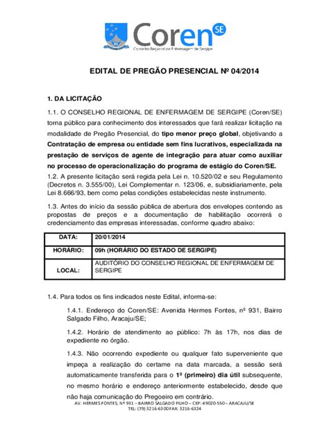 Preench Vel Dispon Vel Conselho Regional De Enfermagem De Tocantins Fax