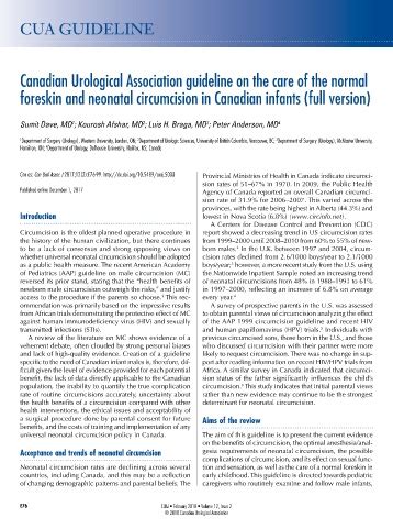Page 1 Canadian Urological Association Guideline On The Care Of The
