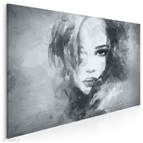 Obraz Na Płótnie Kobieta Portret Szary 120x80 Cm 14903 Efektowne Twarz