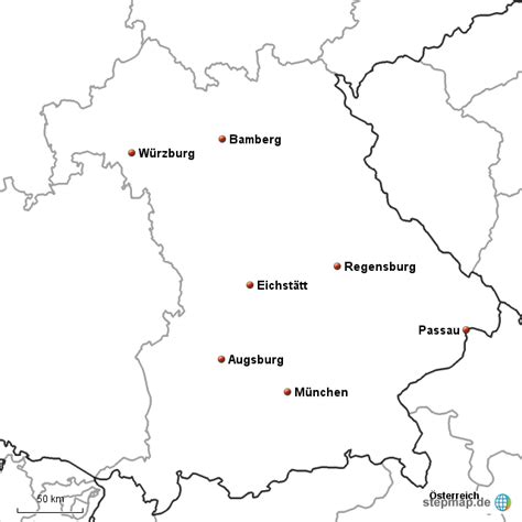Fläche 70.551,57 km², 12,563 mio. StepMap - Bistümer Bayern - Landkarte für Deutschland