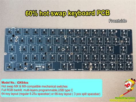 Layout Keys Hot Swap Pcb For Custom Mechanical Keyboards Fullly My