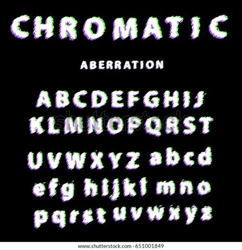 Distorted Font Chromatic Aberration On Black Stock Vector Royalty Free