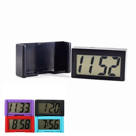 Portable Small Lcd Clock Automotive Digital Clock Self Adhesive Stick