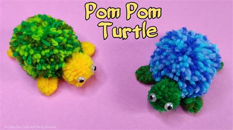 Diy Woolen Craft Pom Pom Turtle 🐢 Woolen Crafts Animals Yarn