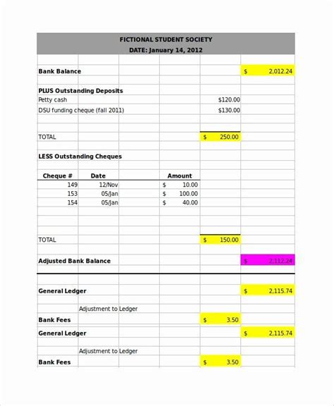 Bank Statement Reconciliation Template Best Of Bank Reconciliation