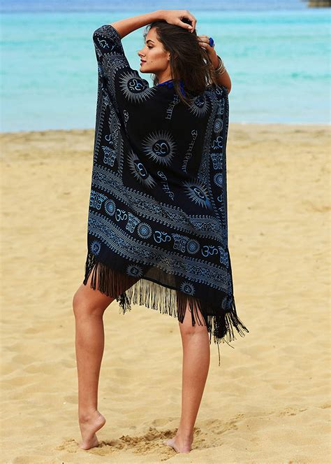 Likemary Beach Cover Up Kaftan Pool And Swimsuit Cover Ohm Print Ebay
