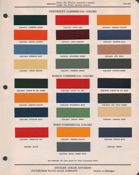 Paint Chips 1949 Ford Truck Fleet Commerical