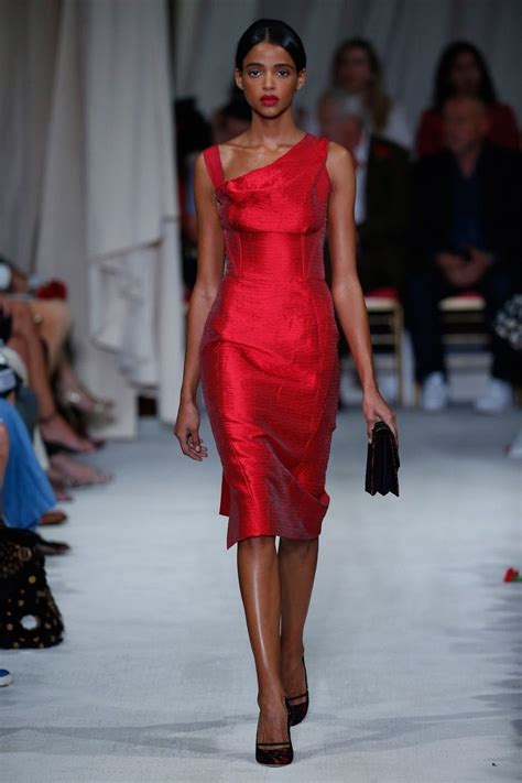 Oscar De La Renta Ready To Wear 2016 Red Formal Dress Sleeveless