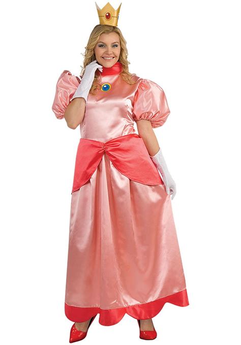 Super Mario Princess Peach Deluxe Costume Plus Size S Fancy Dress