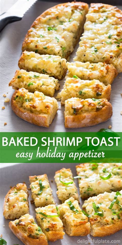 This Baked Shrimp Toast Features Rich And Creamy Shrimp Mixture On Top