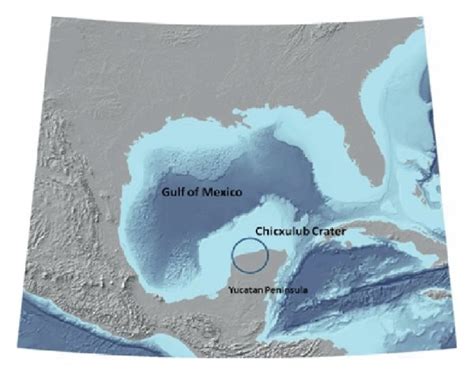 Chicxulub Impact Crater A Gulf Of Mexico And Location Of Chicxulub