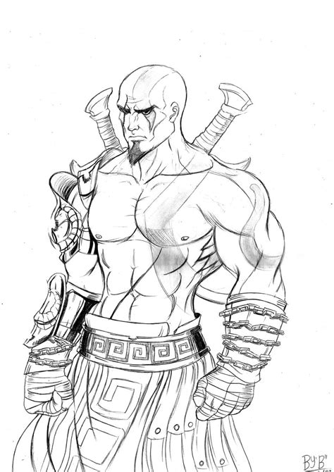Coloring Pages Kratos God War Drawing Step Mortal Kombat Draw Desenho Para Getdrawings Colorir