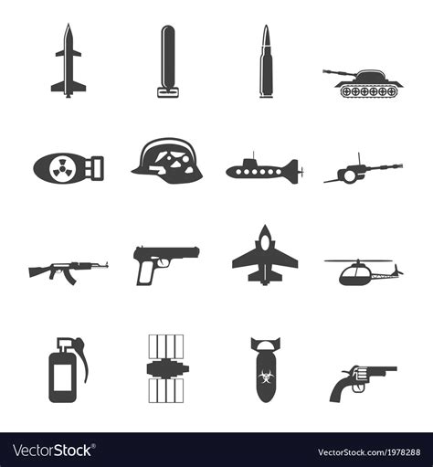 Simple Weapon And War Icons Royalty Free Vector Image