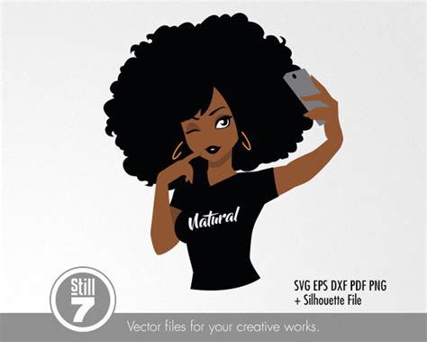 Black Woman Svg Selfie Natural Curly Afro Girl Svg Etsy In 2020