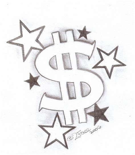 Some say, money tattoo design conveys how money is not the sole requirement, and there are many powerful statuses that we still need a fulfil. Tattooflash Dollar with Stars by 2Face-Tattoo on DeviantArt
