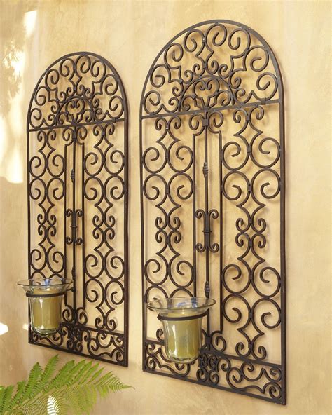 Hanging Wrought Iron Metal Arch Wall Art Leaf Ornament Garden Accent Patio Decor Décor
