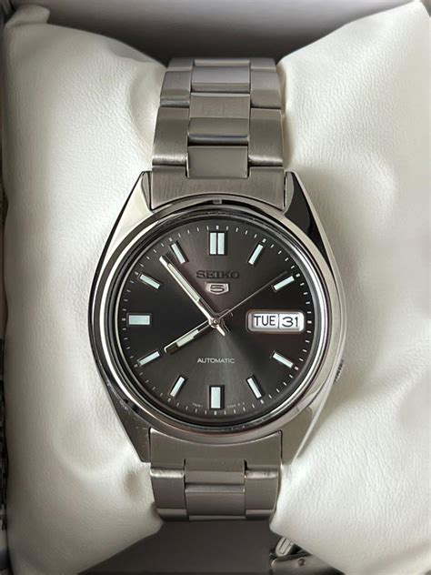 Seiko Snxs K Jewels Automatic Black Dial Stainless Steel Men Watch
