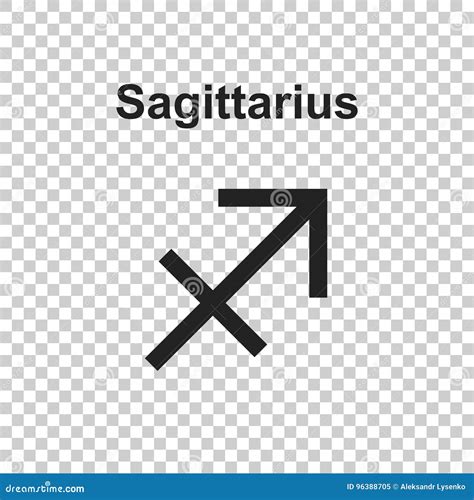 Sagittarius Zodiac Sign Flat Astrology Vector Illustration On W Stock