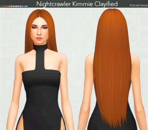 Kot Cat Nightcrawler`s Kimmie Hair Clayified Sims 4 Hairs
