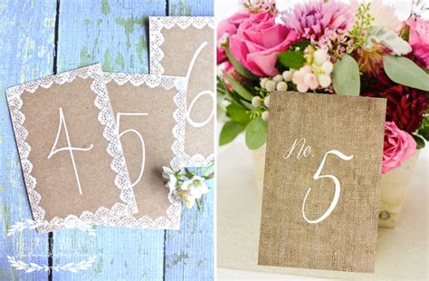Rustic Kraft Paper And Burlap Wedding Table Numbers