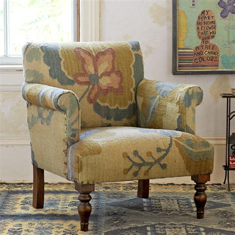 Accent chairs are stylish seats that accentuate your main sofa, bed, or furniture pieces in a room, but they can also easily be used alone as comfortable seating anywhere in the home. PASSION FLOWER KILIM CHAIR -- Our classic roll arm chair ...