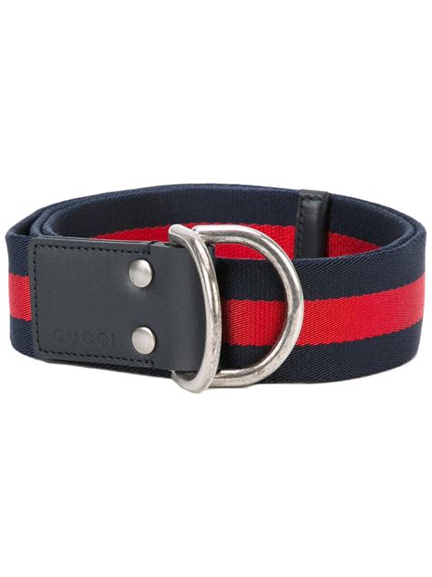 Gucci Cotton Web D Ring Belt In Blue For Men Lyst