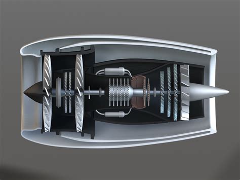 Jet Engine Turbine 3d Model