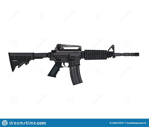 Assault Rifle Colt M4 M4a1 Vector Stock Vector Illustration Of